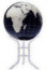 Large black world globe