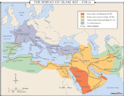 world history map of spread of Islam