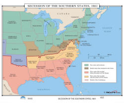 wall map of secesstion of southern states