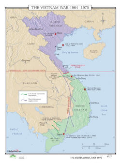 vietnam war walll map