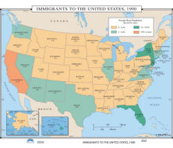 wall map of immigrants in US