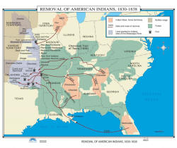 wall map of the removal of american indians