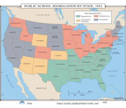 wall map of public school segregation 1954