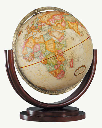 desktop world globe on arch base
