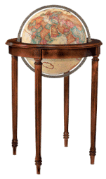 world globe with elegant wood stand