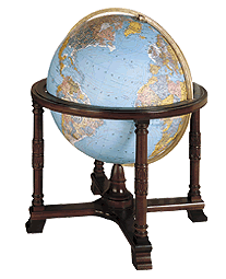 large blue world globe