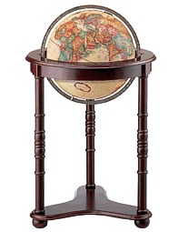 globe on tri wood stand