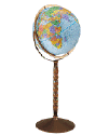 Educational globe on floor stand