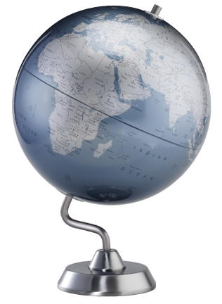 modern chrome world globe