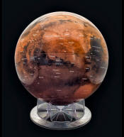 12 inch Mars globe on round clear base