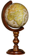 6" reproduction globe on wood base