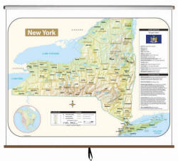 New York Wall Map Shaded