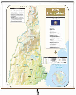 New Hampshire wall map shaded