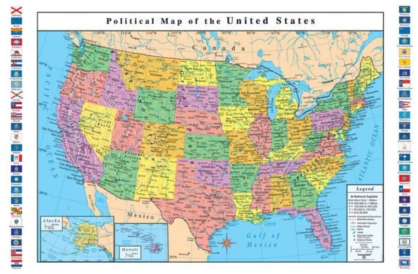 United States wall map