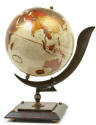 Designer world globe on unique table stand