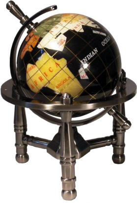 Gemstone world globe