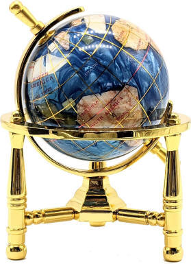 Marine oceans gemstone world globe gold base