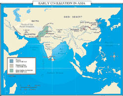 world history map of early civilization in asia