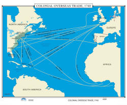 Colonial Trade US History Wall Map