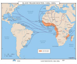 slave trade routes school map us