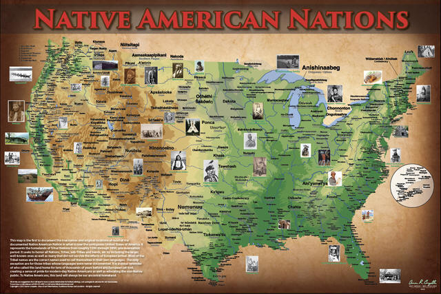 Topographical maps of native american nations lands