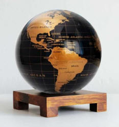 Gold and Black MOVA solar powered world globe