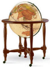 Beige floor standing lighted globe