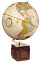 world globe on square designer base