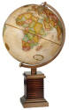 Beige globe on rectangular wood desk base