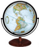 Nassau large desktop world globe blue oceans map