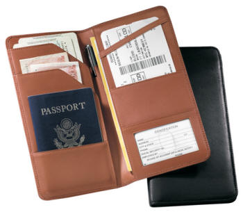 leather travel document organiser