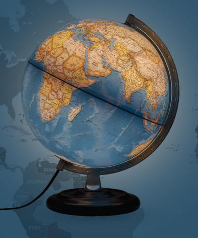 Mariner illuminated world globe