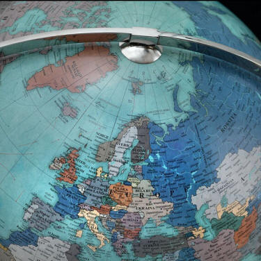 versus aquamarine oceans detail of world globe