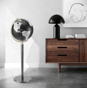 Modern floor globe Vasco da Gama All Black | Zoffoli